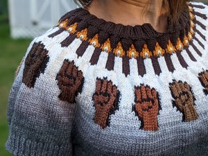 INSTRUCTIONS ONLY - Knit Your Own Racial Justice Unity Black Lives Matter Power Fists and Flames Say Their Names Knit Sweater Top Pattern