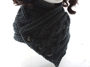 INSTRUCTIONS ONLY - Crochet your own Cables Sampler Neckwarmer Scarf Cowl Infinity Cabled Pattern Download