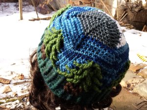 INSTRUCTIONS ONLY - Crochet your own Crescent Moon Treeline Hat Cables Cabled Tapestry Intarsia Fair Isle Pattern Download
