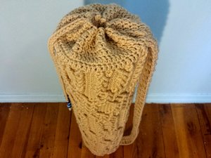 INSTRUCTIONS ONLY - Crochet your own Cables Sampler Yoga Mat Bag Shoulder Sling Pouch Carrier Pattern Download