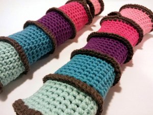 INSTRUCTIONS ONLY - Crochet your own Segmented Mitts cozy cotton Fingerless Armwarmers Gloves Pattern Download