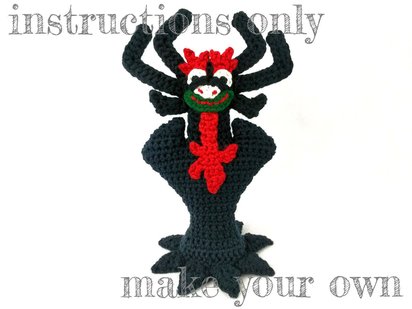 INSTRUCTIONS ONLY - Crochet your own Aku from Samurai Jack on Cartoon Network plush figure Pattern Download