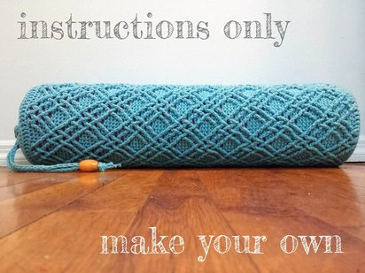 INSTRUCTIONS ONLY - Crochet your own Woven Cables Cotton Yoga Mat Bag Drawstring Sling Pouch Carrier Pattern Download