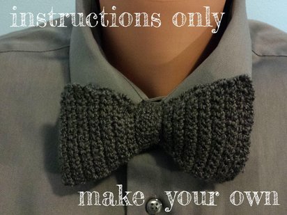INSTRUCTIONS ONLY - Crochet your own Simple Full-Length Bow Tie Bowtie Mens and Womens Pattern Download