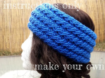 INSTRUCTIONS ONLY - Crochet your own Wide Cabled Cables Earwarmer Headband .pdf file Pattern Download