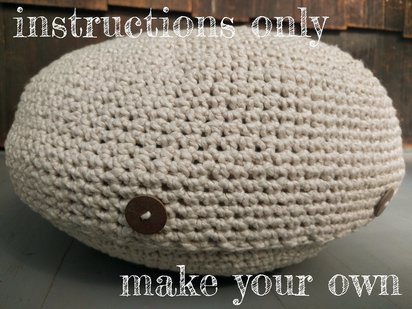 INSTRUCTIONS ONLY - Crochet your own Meditation Cushion Zafu Cover Buttons Yoga Buddhist Pouf Pillow Circular Circle Round Pattern Download