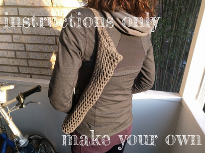 INSTRUCTIONS ONLY - Crochet your own Umbrella Shoulder Sling Mesh Pouch Cotton Carrier Holder Pattern Download
