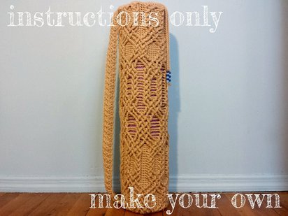 INSTRUCTIONS ONLY - Crochet your own Cables Sampler Yoga Mat Bag Shoulder Sling Pouch Carrier Pattern Download