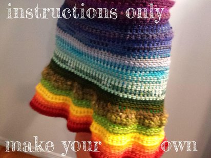 INSTRUCTIONS ONLY - Crochet your own Rainbow Stashbuster Wrap Skirt Pattern Download