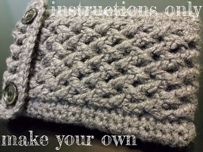 INSTRUCTIONS ONLY - Crochet your own Cabled Kindle Nook Kobo Reader cover Cables bulky chunky Sleeve Case Pouch soft cozy Pattern Download