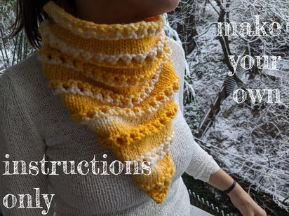 INSTRUCTIONS ONLY - Knit your own Snowtrekker Bandana Cowl Infinity Shawl Scarf Ponchette Bulky Thick Winter Warm Eyelets .pdf Download