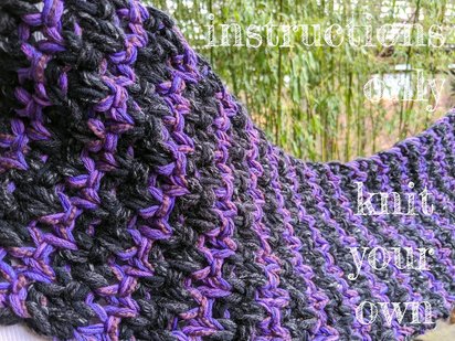 INSTRUCTIONS ONLY - KNIT your own Marl-velous Marled Chunky Bulky Scarf Wrap Shawl Thick Quick Soft Squishy Winter Warm Toasty Easy Beginner