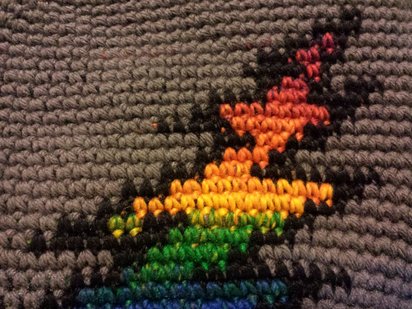 STITCH CHART ONLY - Color Grid .pdf download Grateful Dead Rainbow Lightning 13 point Bolt Crochet, Knit, Cross-Stitch, Needlepoint, Mosaics